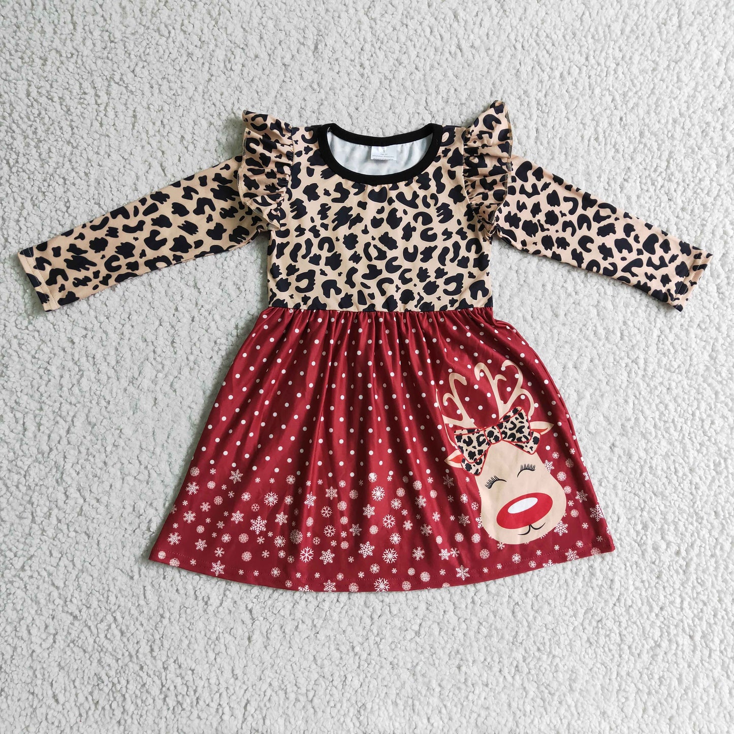 Long sleeve knee length Christmas dress 6 A29-12