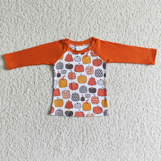 Boys fall pumpkin T-shirts 6 A30-6-1