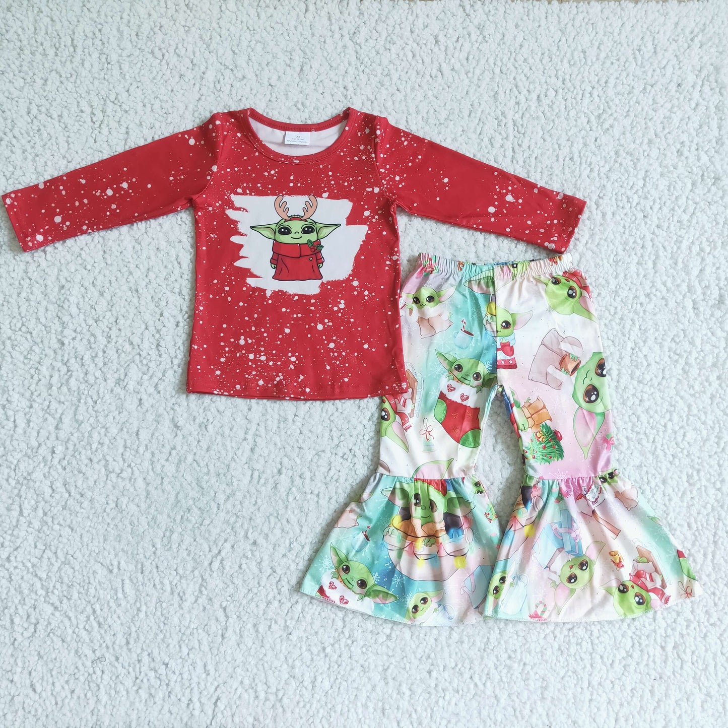 (Promotion) Long sleeve bell bottom pants Christmas outfits 6 A33-27