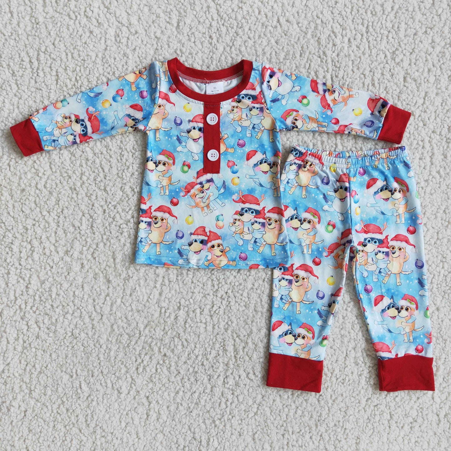 (Promotion)Boys cartoon dog print Christmas pajamas 6 B11-24