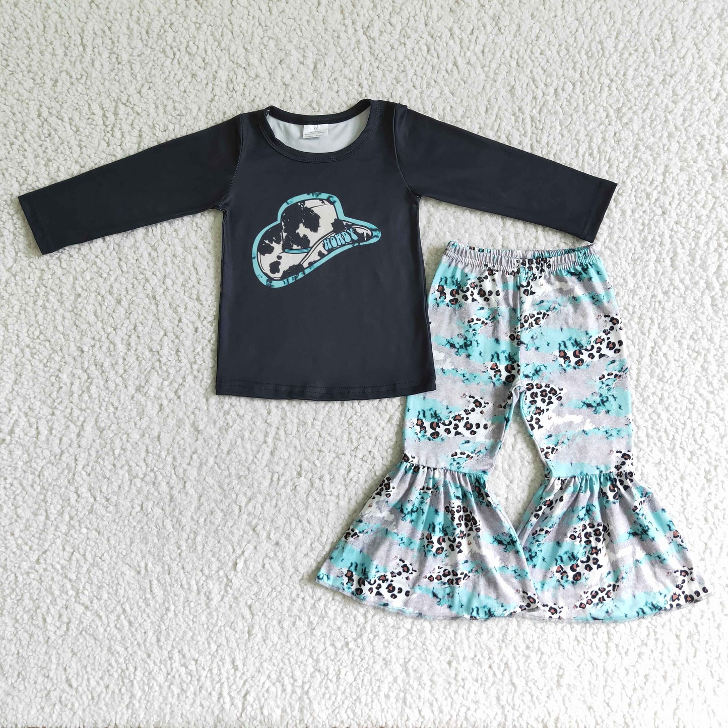 (Promotion) Long sleeve bell bottom pants outfits 6 C9-34