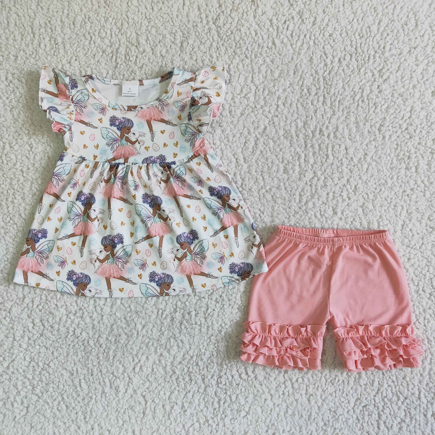 (Promotion)Flutter sleeve icing shorts Easter outfits C0-13-3