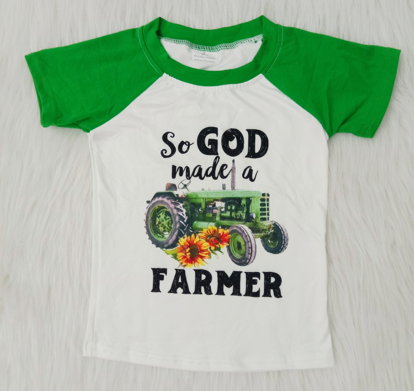 Boys summer Tractors print TOP A8-2