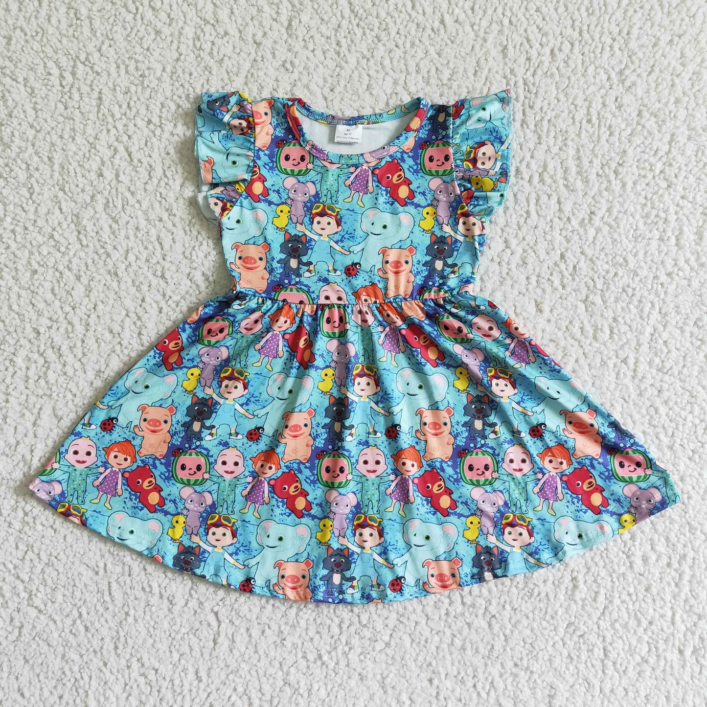 (Promotion) Flutter sleeve knee length dress B14-11