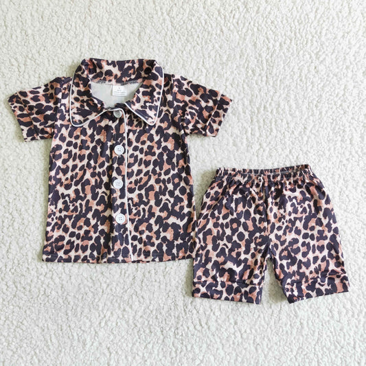 (Promotion)GIrls' Summer leopard print pajamas   B14-25