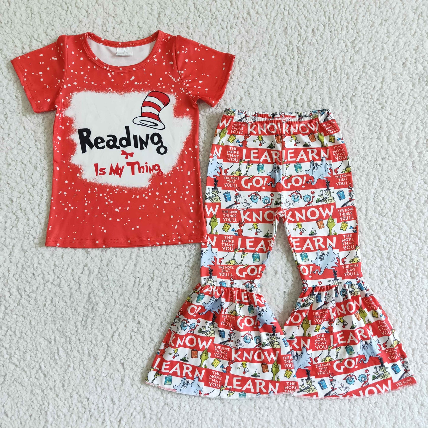 (Promotion)Short sleeve bell bottom pants outfits B15-4