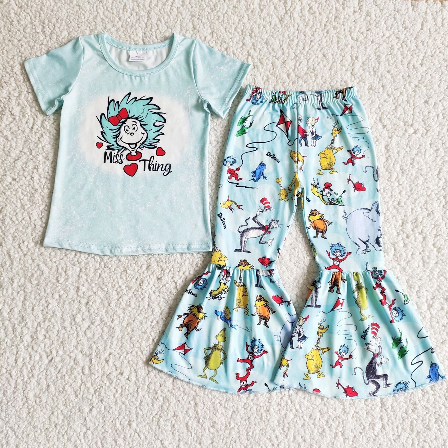 (Promotion)Short sleeve bell bottom pants outfits B3-25