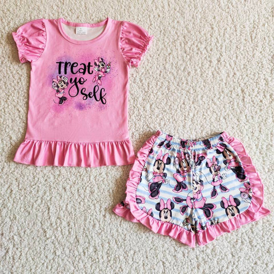 (Promotion) Short sleeve ruffles shorts summer outfits   B7-12