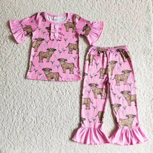 (Promotion)Girls short sleeved pajamas B7-25