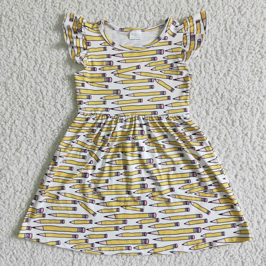 Flutter sleeve knee length dress BC0001