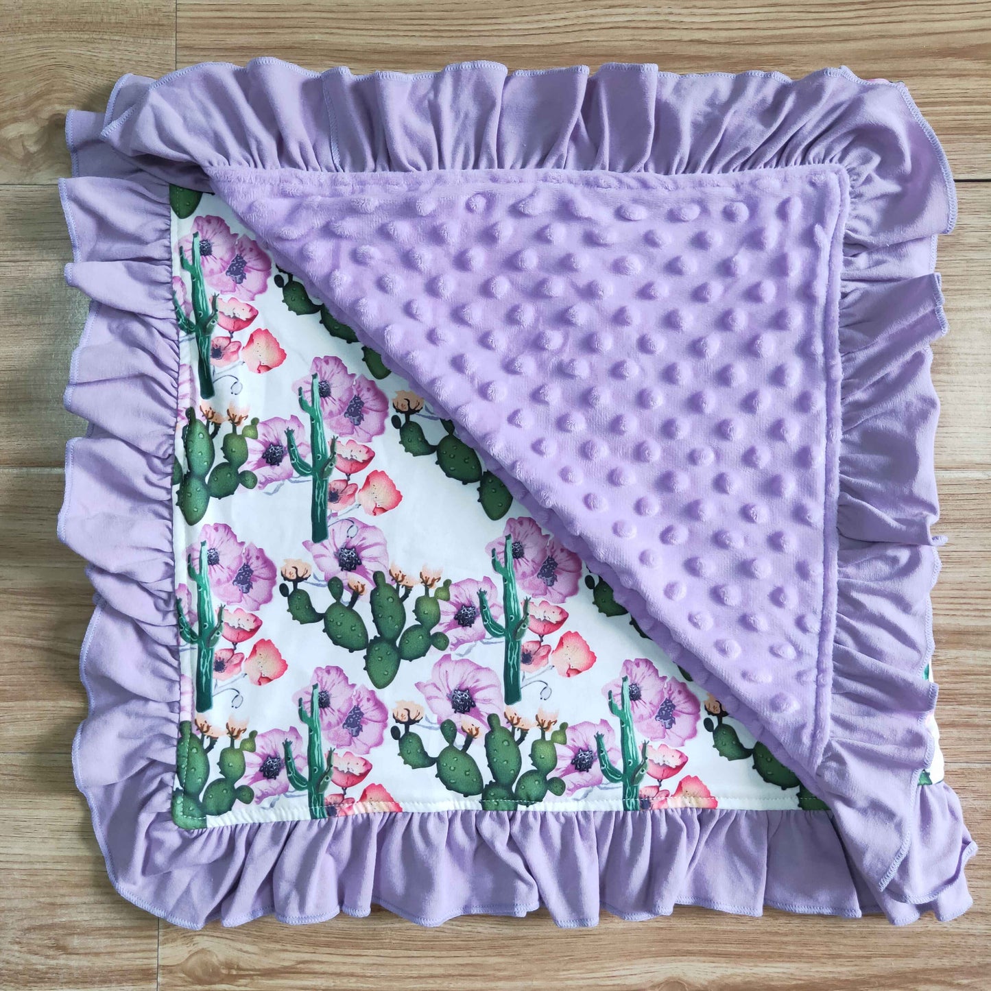 Purple flower print blanket BL0002