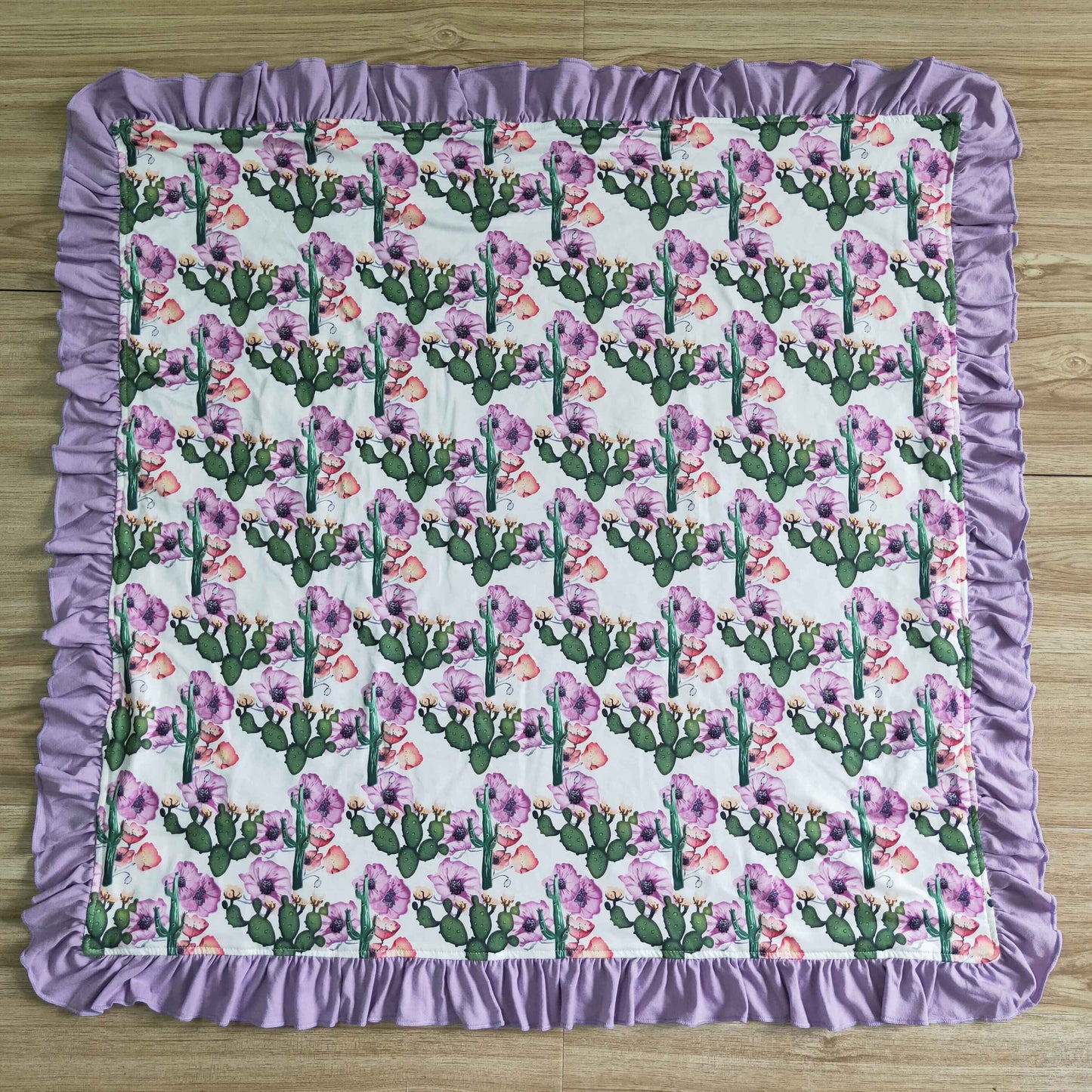 Purple flower print blanket BL0002
