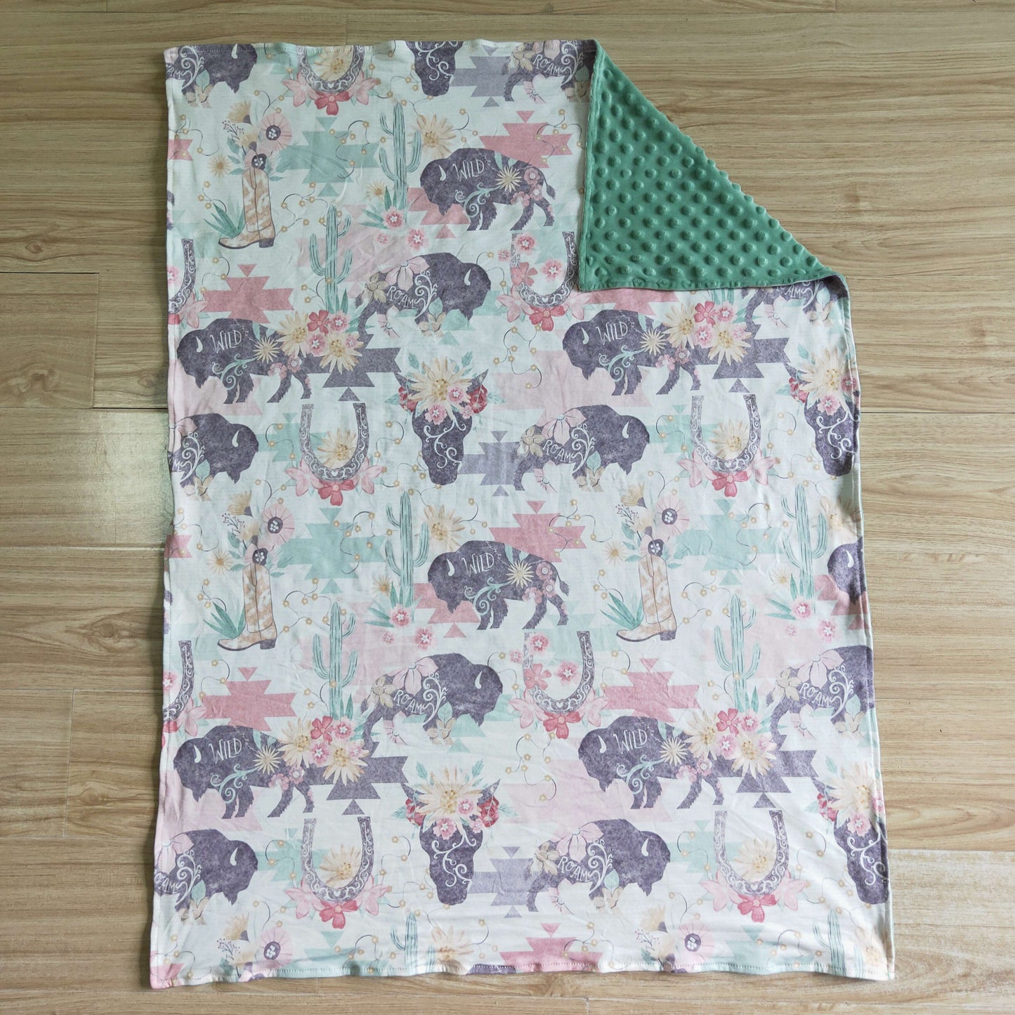 Highland Cow Flowers Print blanket BL0007