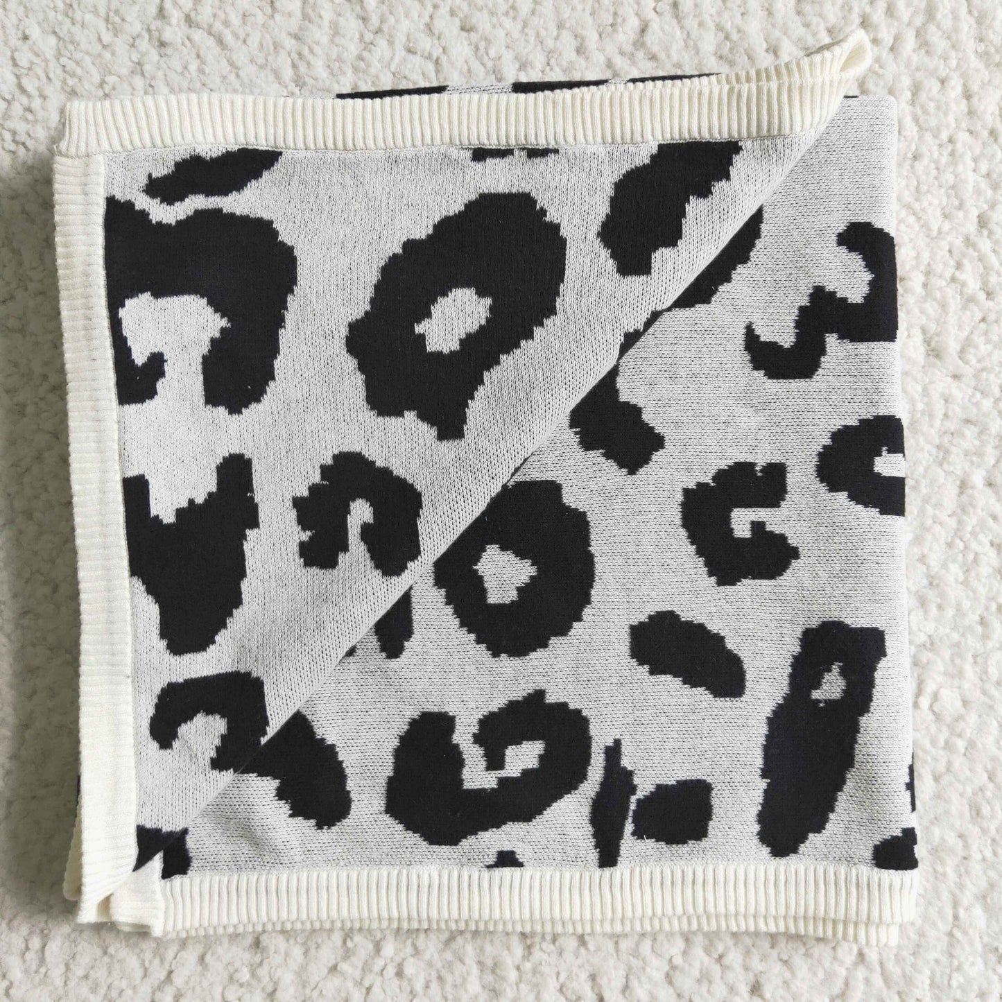 Woolen leopard print blanket BL0023