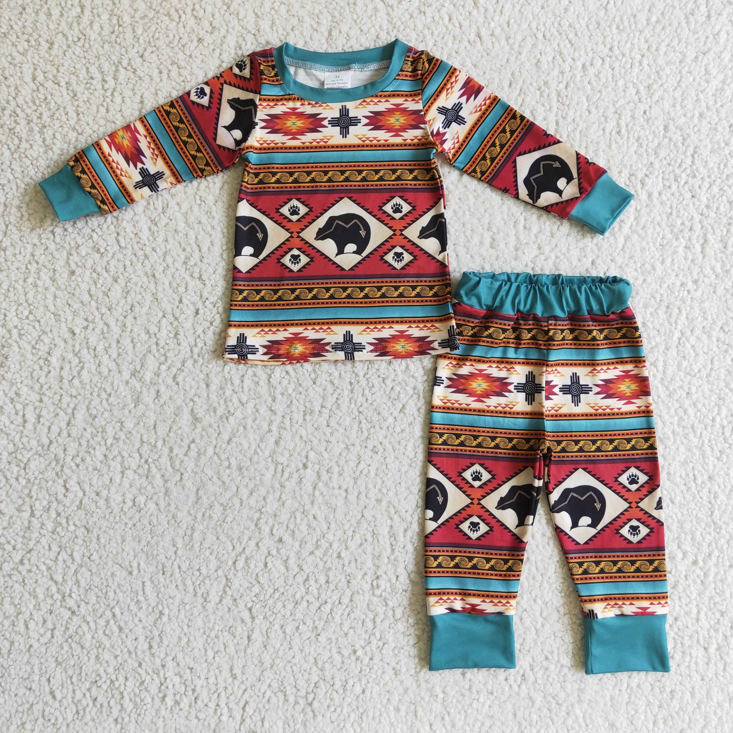 (Promotion)Boys western aztec print pajamas clothes set BLP0100