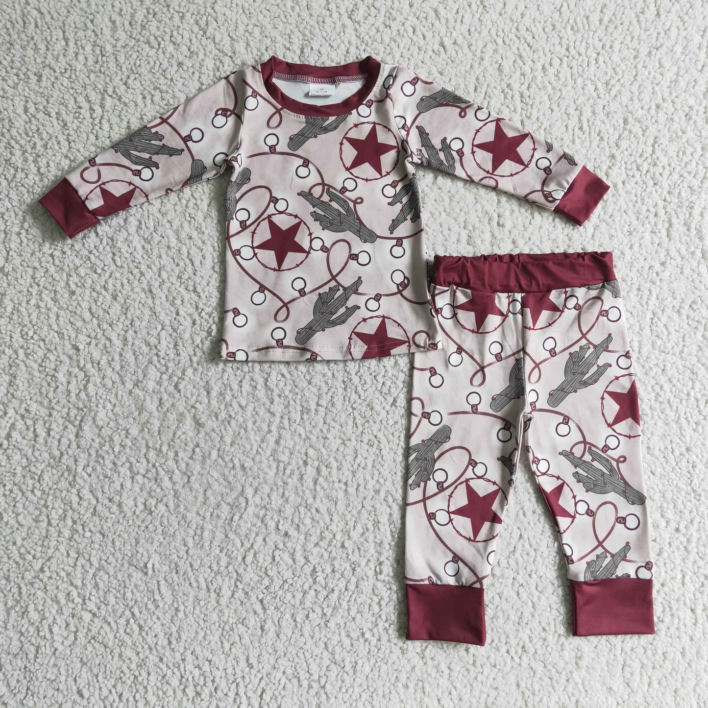 Boys Christmas cactus print pajamas BLP0117