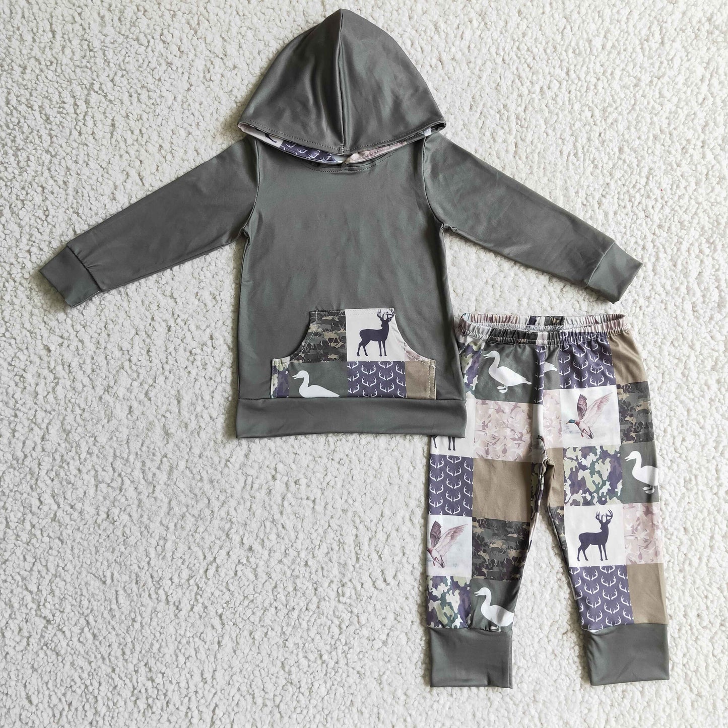 Boys hunting print hooded outfits BLP0133