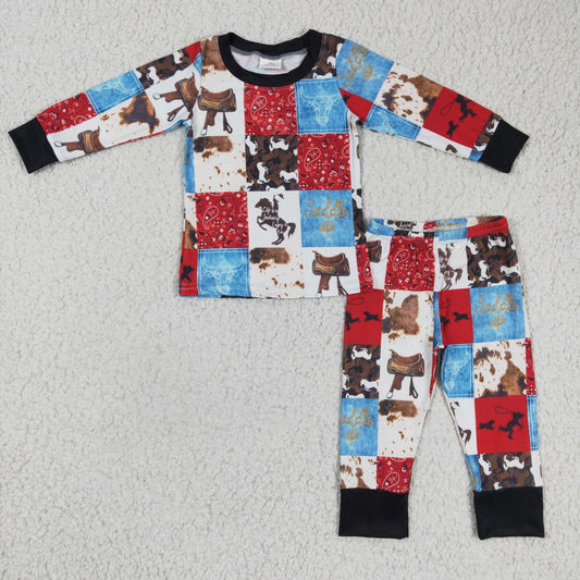 (Promotion)Boys saddle up design pajama set    BLP0136