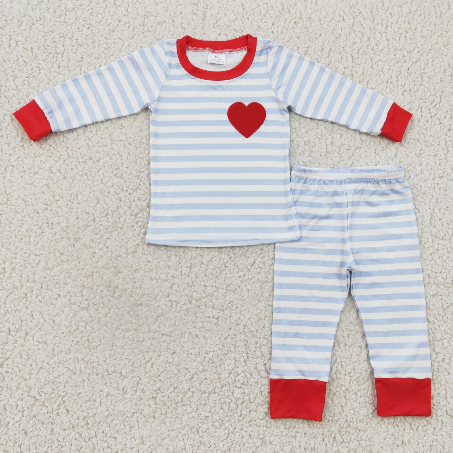 Boys stripes Valentine's Day pajama set BLP0149