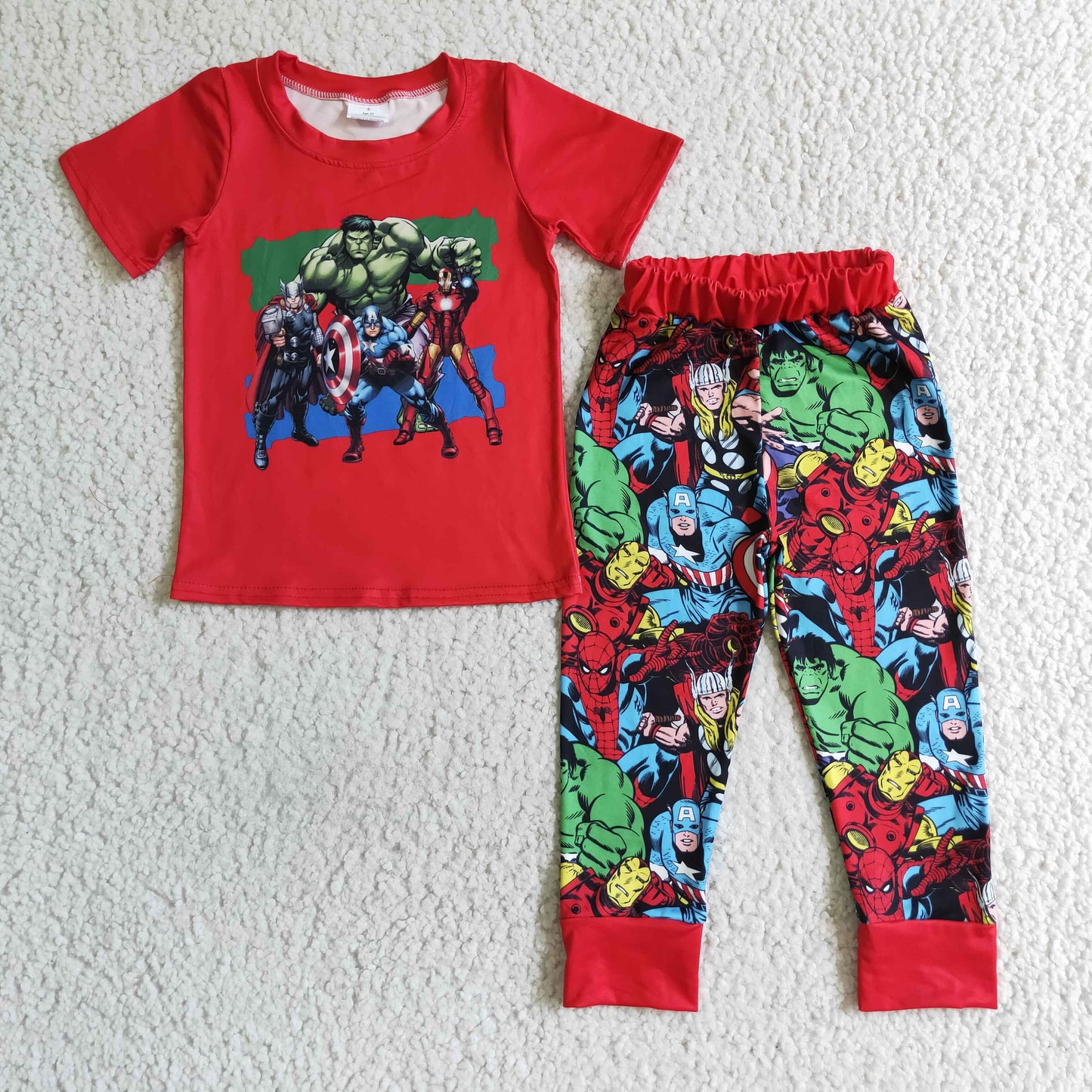 (Promotion)Boys short sleeved hero print outfits BSPO0021