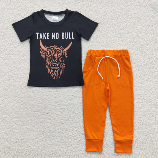 (Promotion)TAKE NO BULL print boys western outfits BSPO0099