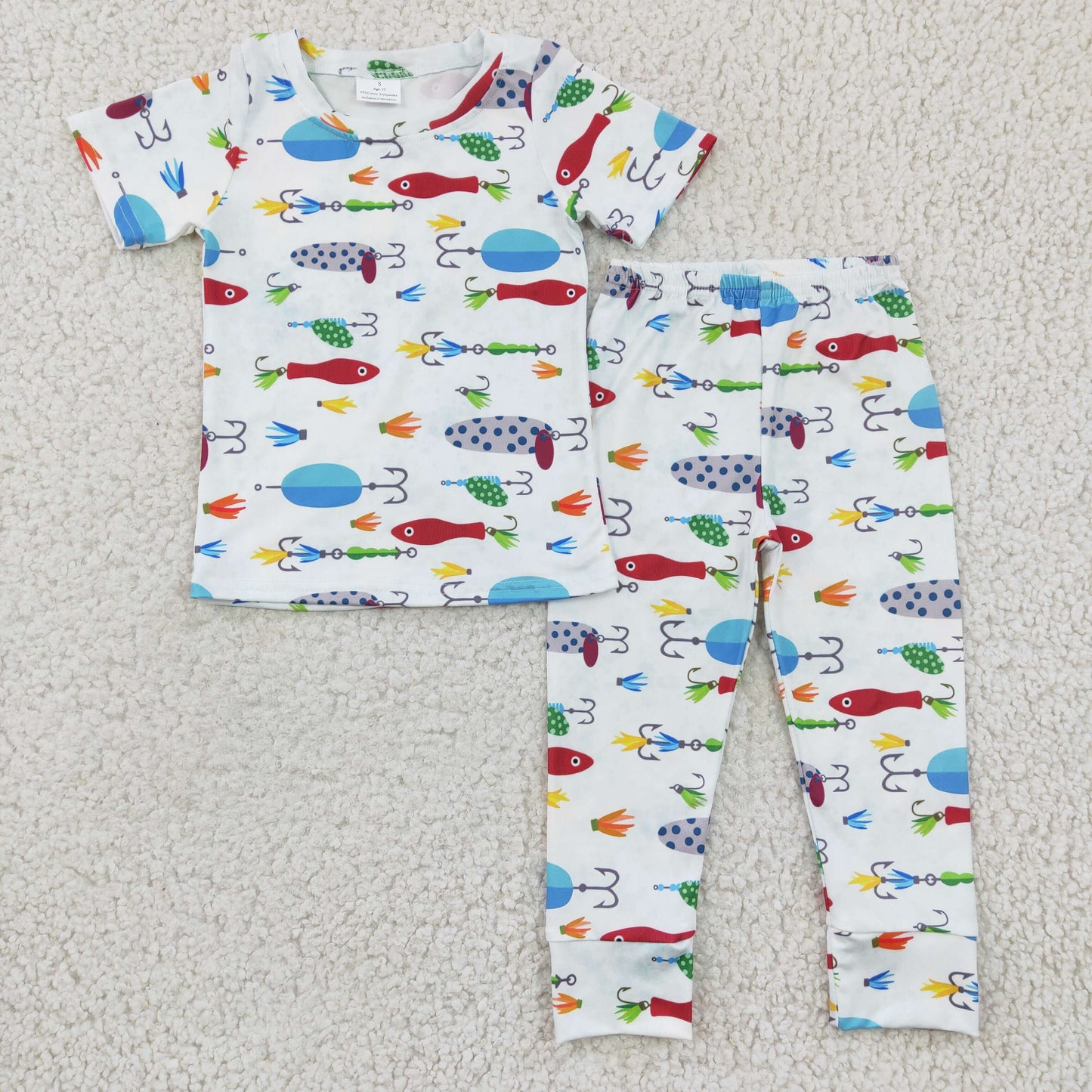 (Promotion)Boys fishing print pajamas set BSPO0062