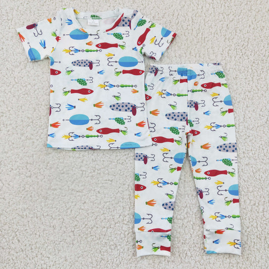 (Promotion)Boys fishing print pajamas set BSPO0062