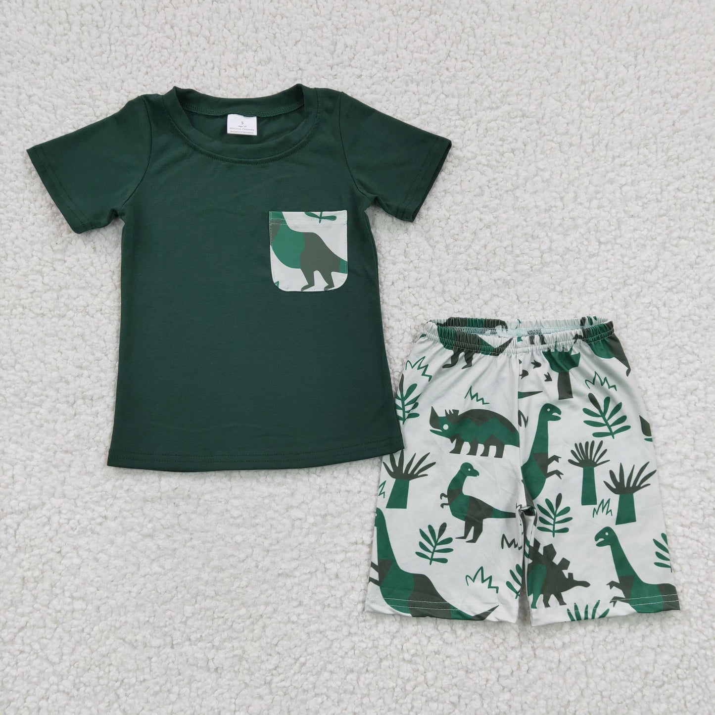 (Promotion)Boy Dino print summer outfits BSSO0116