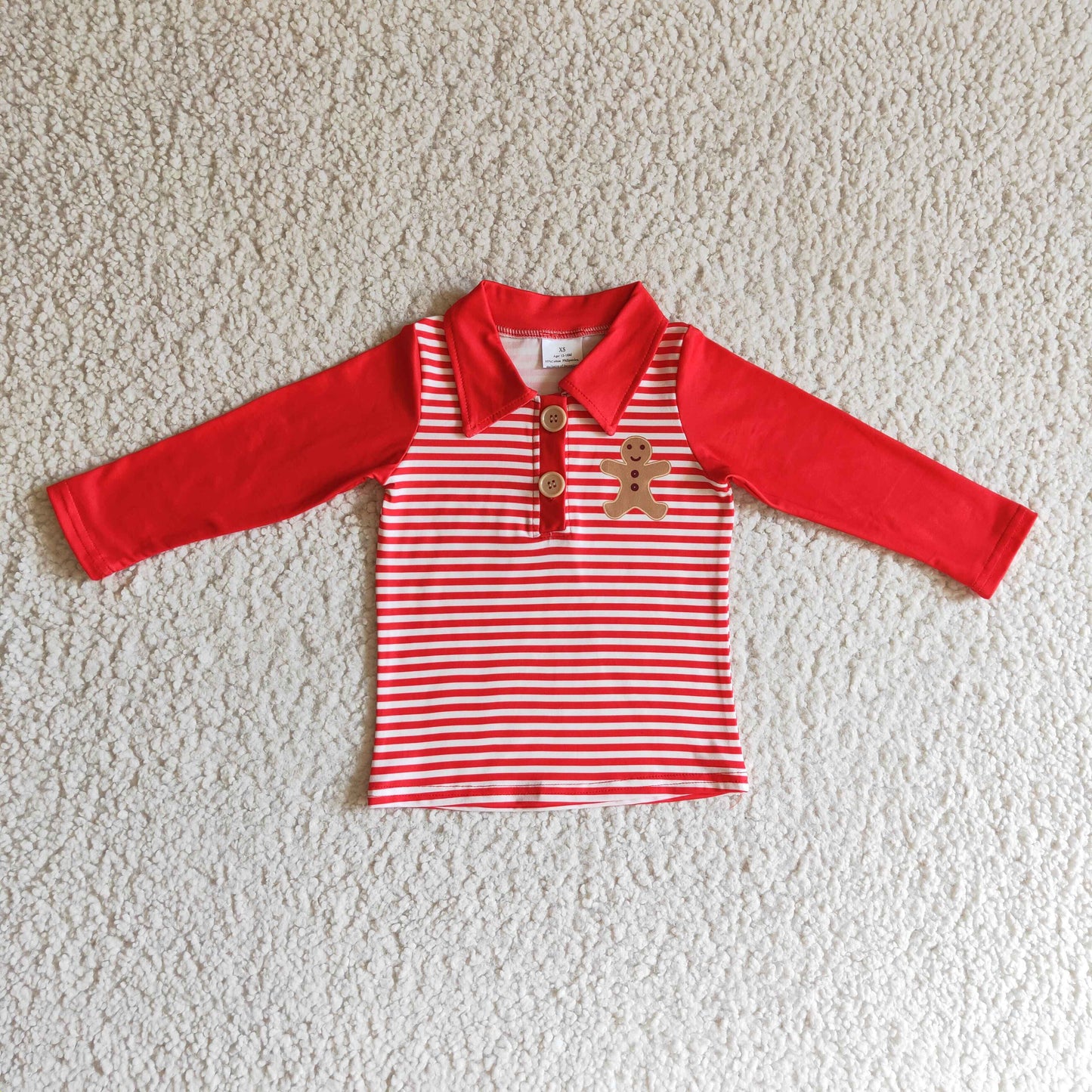 Boys Christmas gingersnap print pullover BT0040