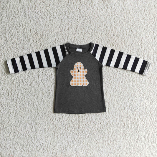 Boys Halloween ghost embroidery top  BT0063