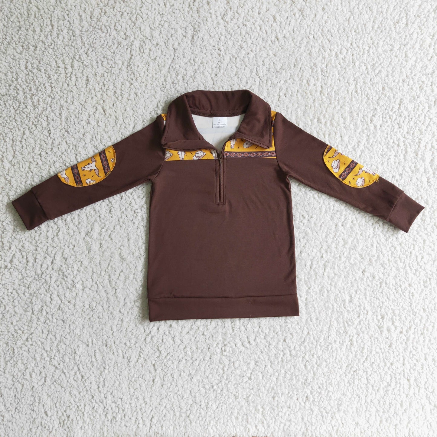 Boys western design zipper pullover BT0088