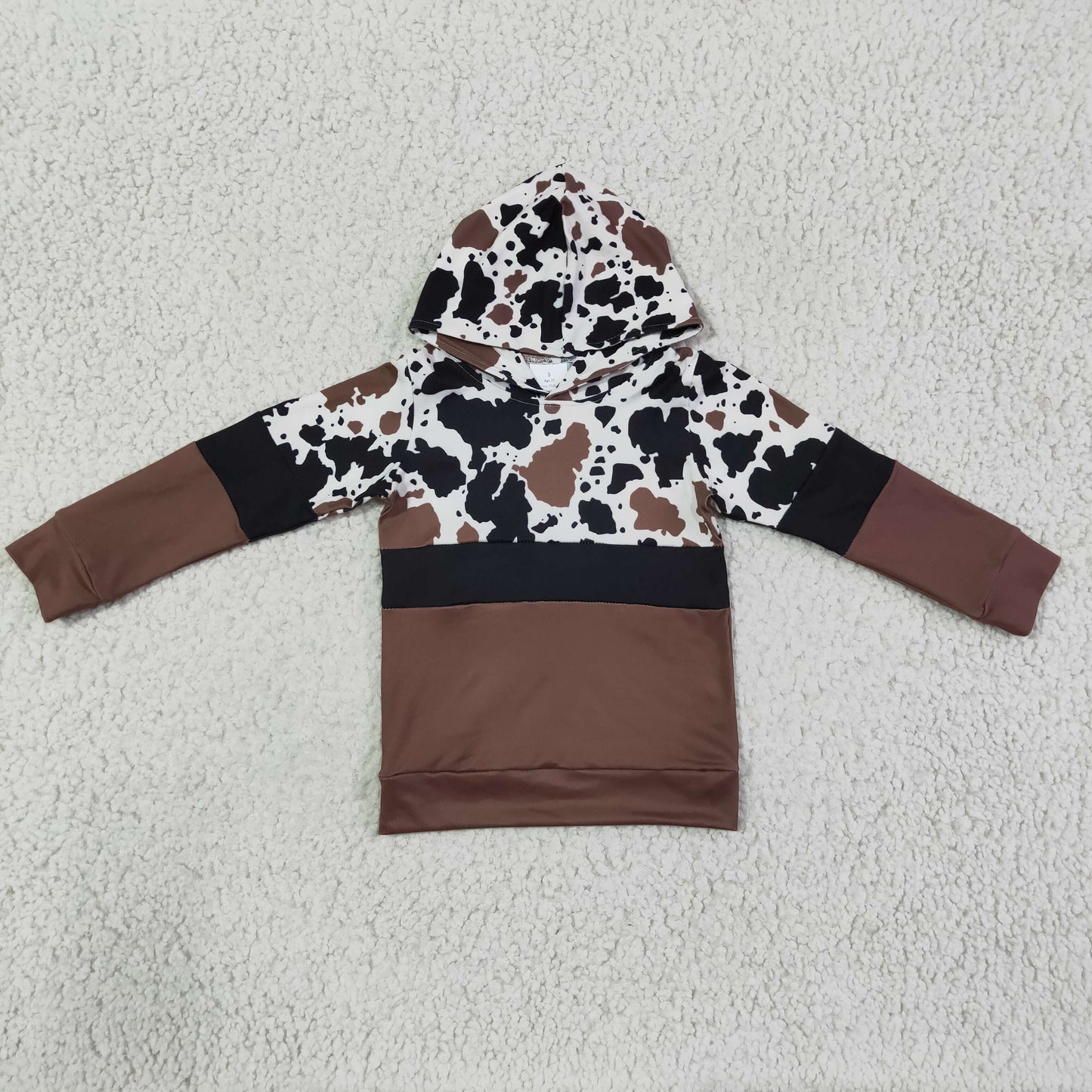 Boys cow print hooded top BT0100