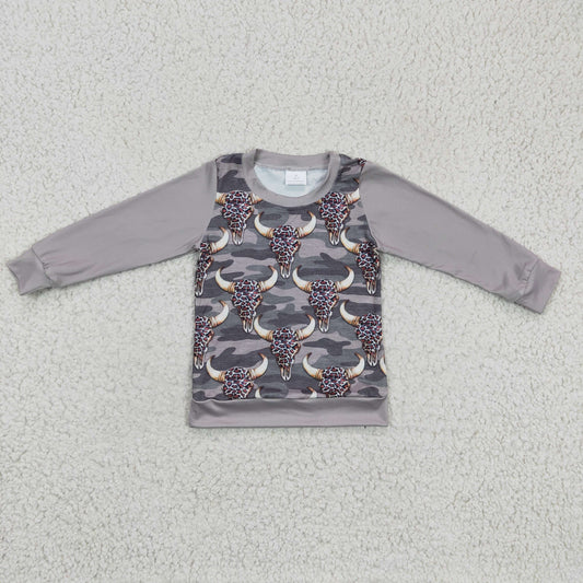 Boys leopard cow print top    BT0108