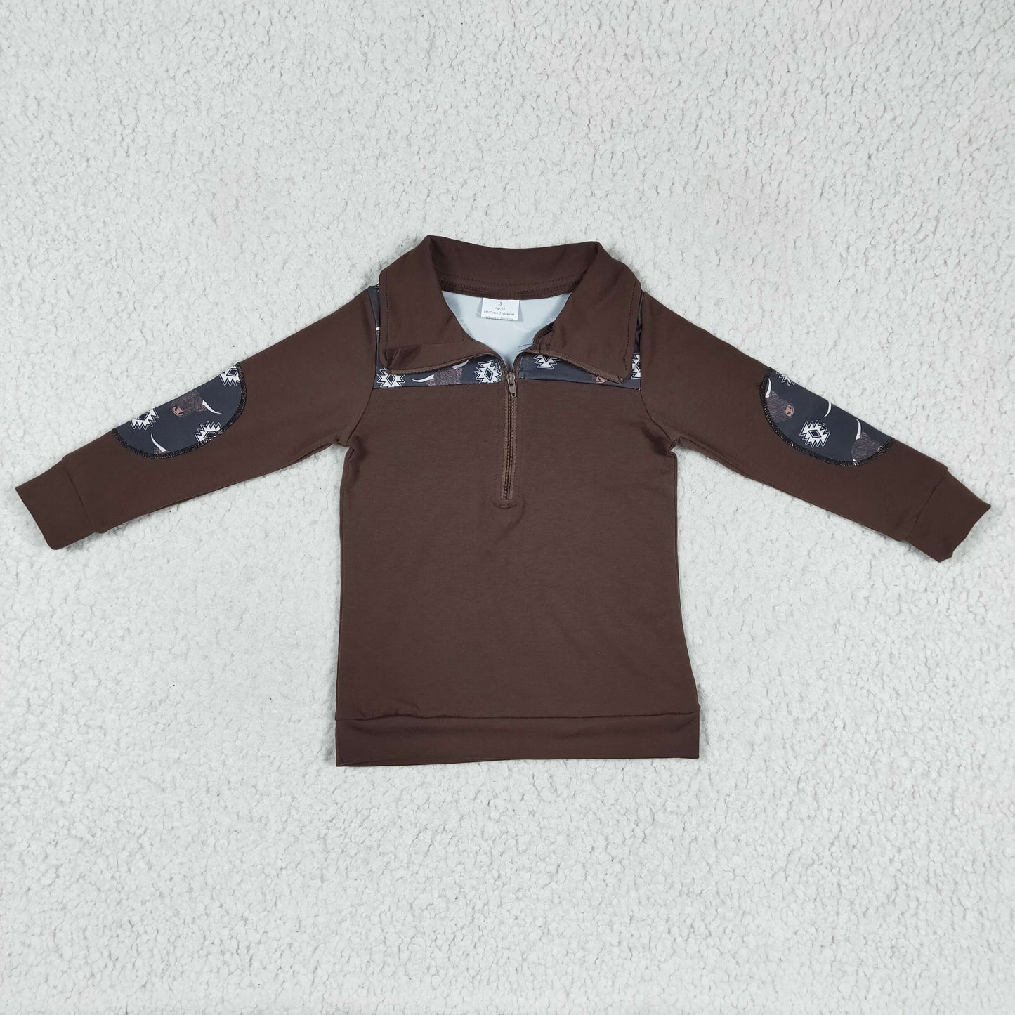 (Promotion)Boys Highland cow print pullover top BT0115