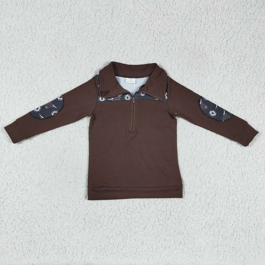 (Promotion)Boys Highland cow print pullover top    BT0115