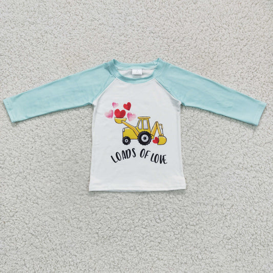 Boys Valentines day truck print top   BT0122