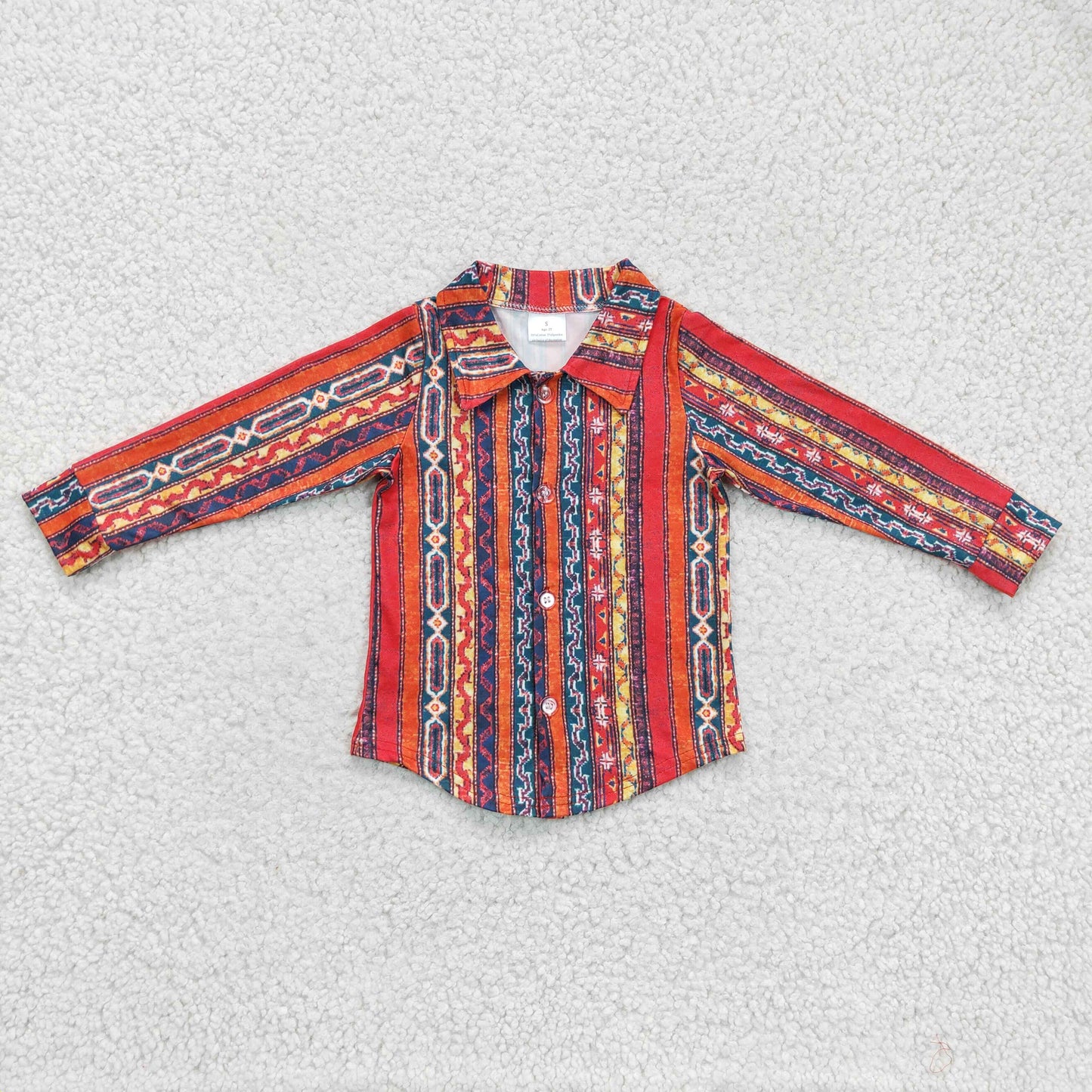 (Promotion)Boys long sleeve aztec print button up shirt BT0131