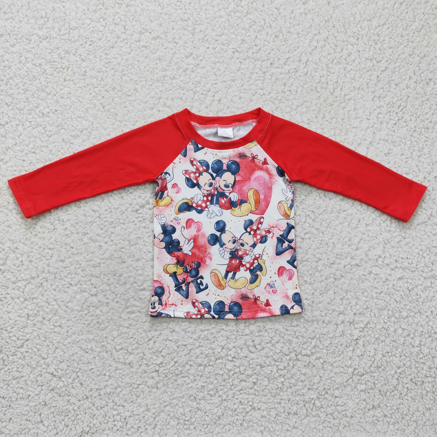 Boys cartoon print Valentine's Day top BT0157
