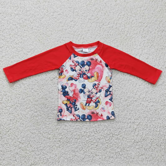 Boys cartoon print Valentine's Day top    BT0157