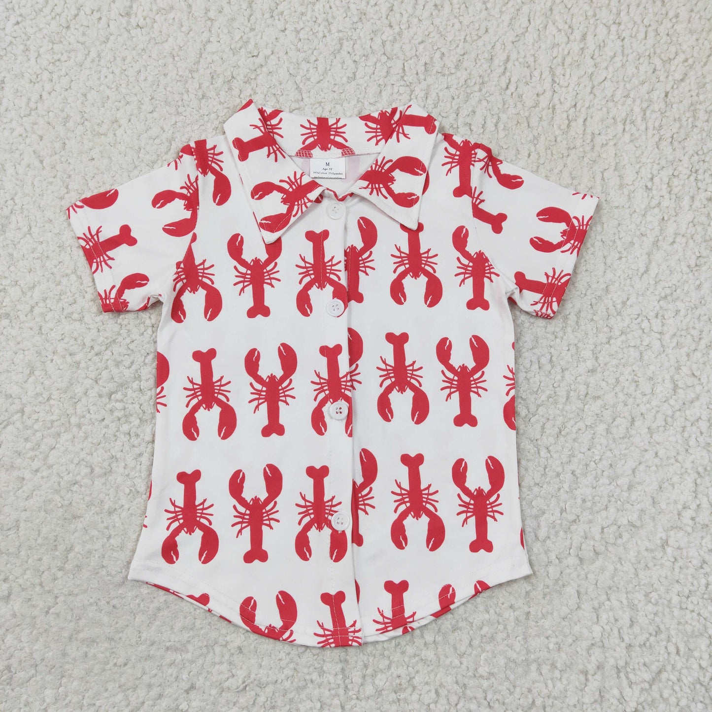 Boys crawfish print button up shirts BT0161