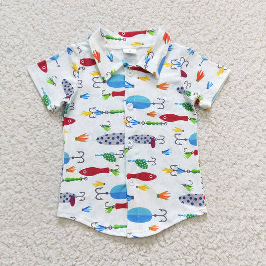 (Promotion)Boys fishing print button up shirts  BT0173