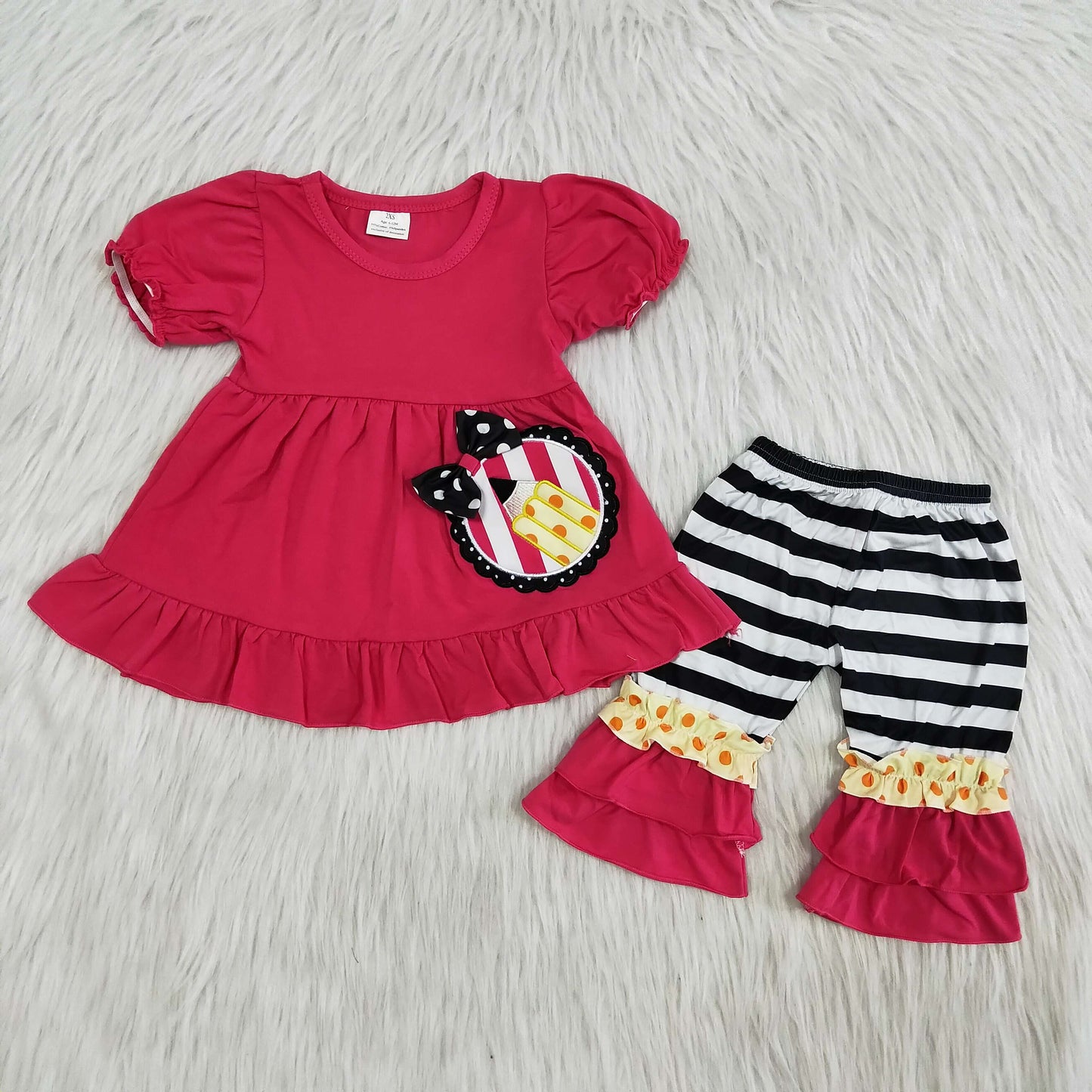 Back to school crayon embroideried outfits C10-23