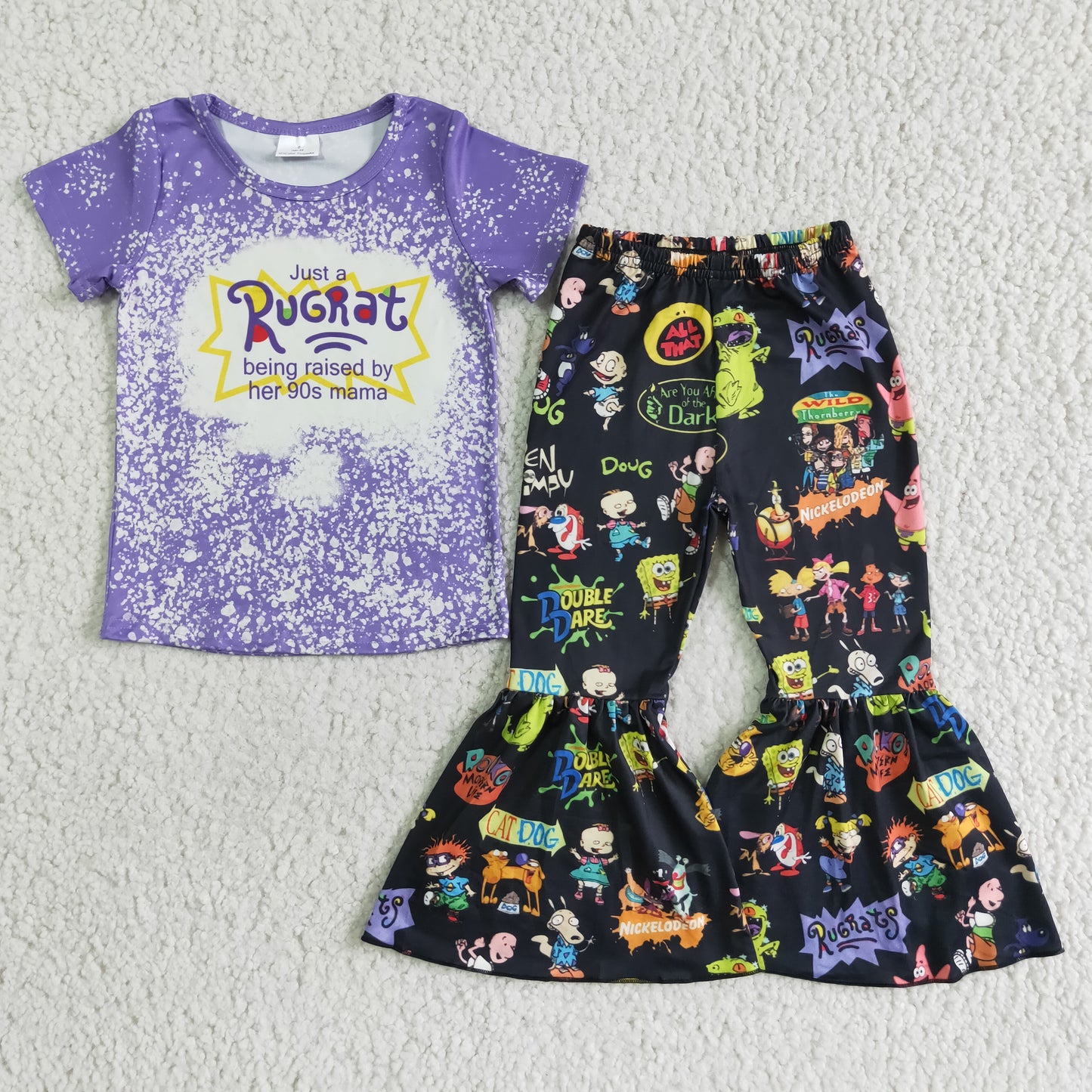 (Promotion) Short sleeve bell bottom pants outfits C12-11