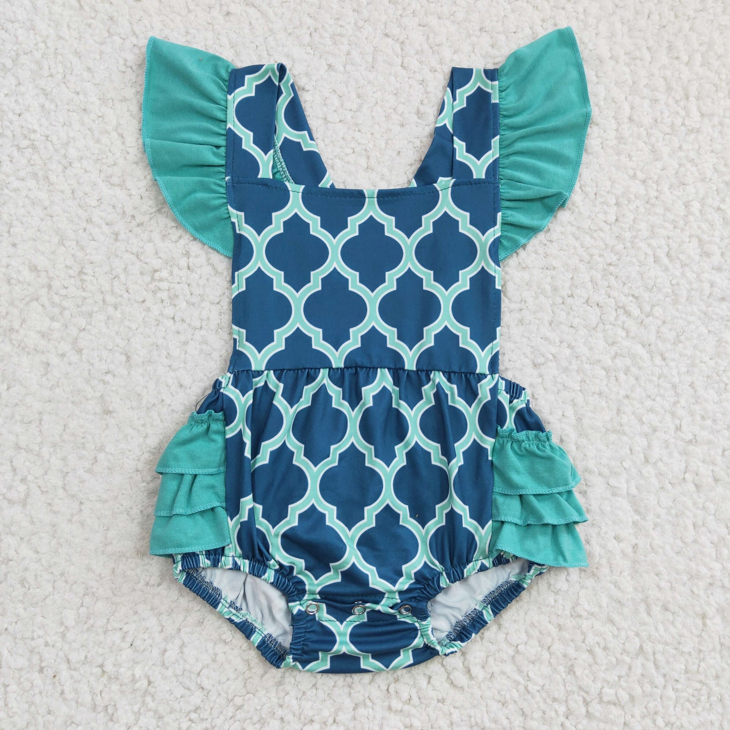Baby girls green bubble summer romper C8-1-1