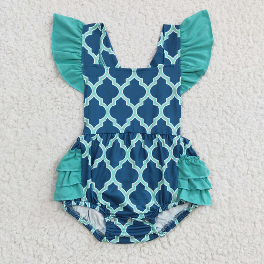 Baby girls green bubble summer romper   C8-1-1