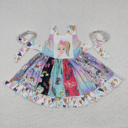 (Promotion) Girls sleeveless cartoon print twirl summer dress C9-15