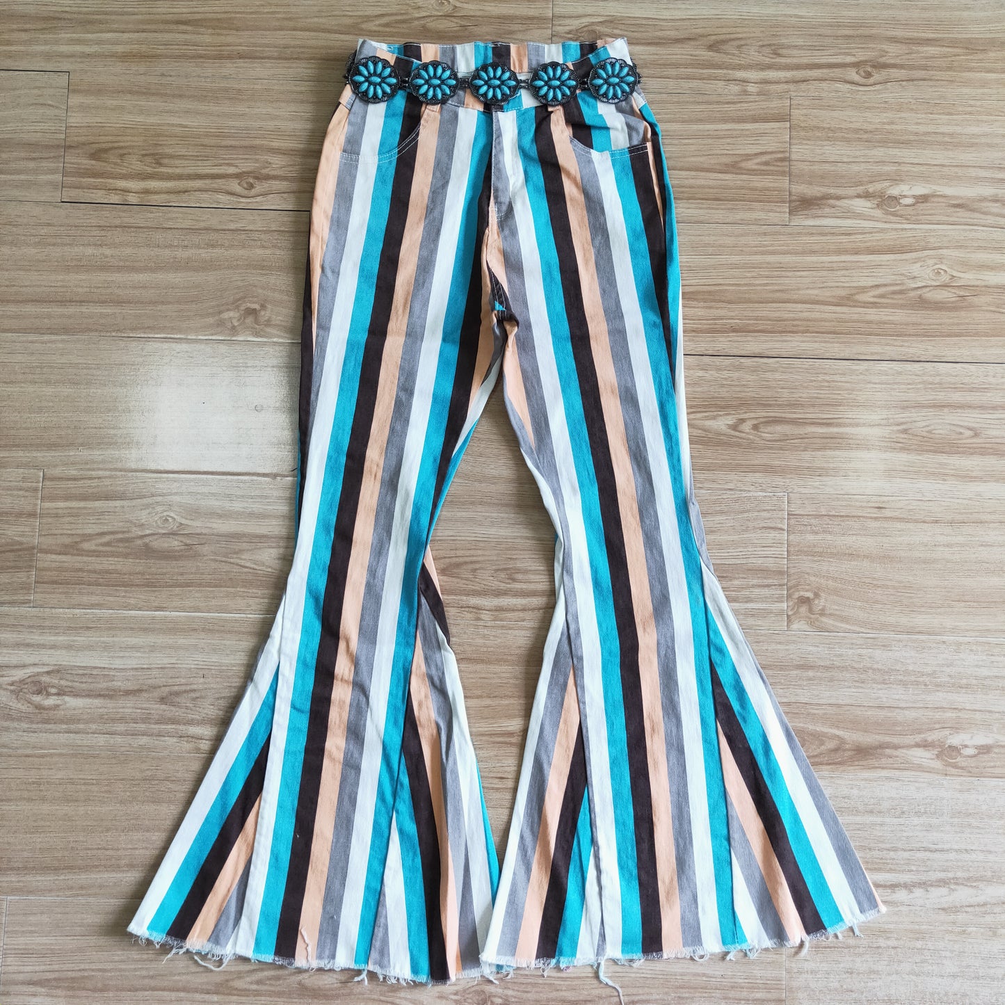 Adult turquoise chains belt for pants GB0003