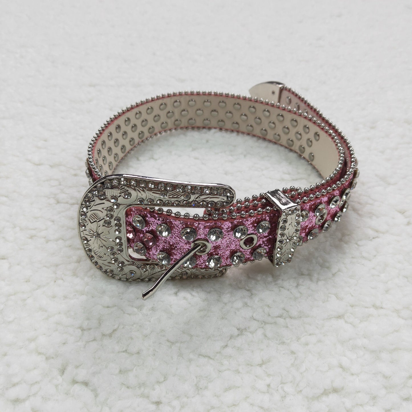 Rhinestones pink cross belt for pants 31.5inches GB0004