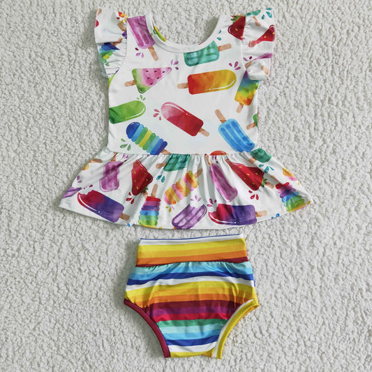 (Promotion)Flutter sleeve top bummie outfits  GBO0013
