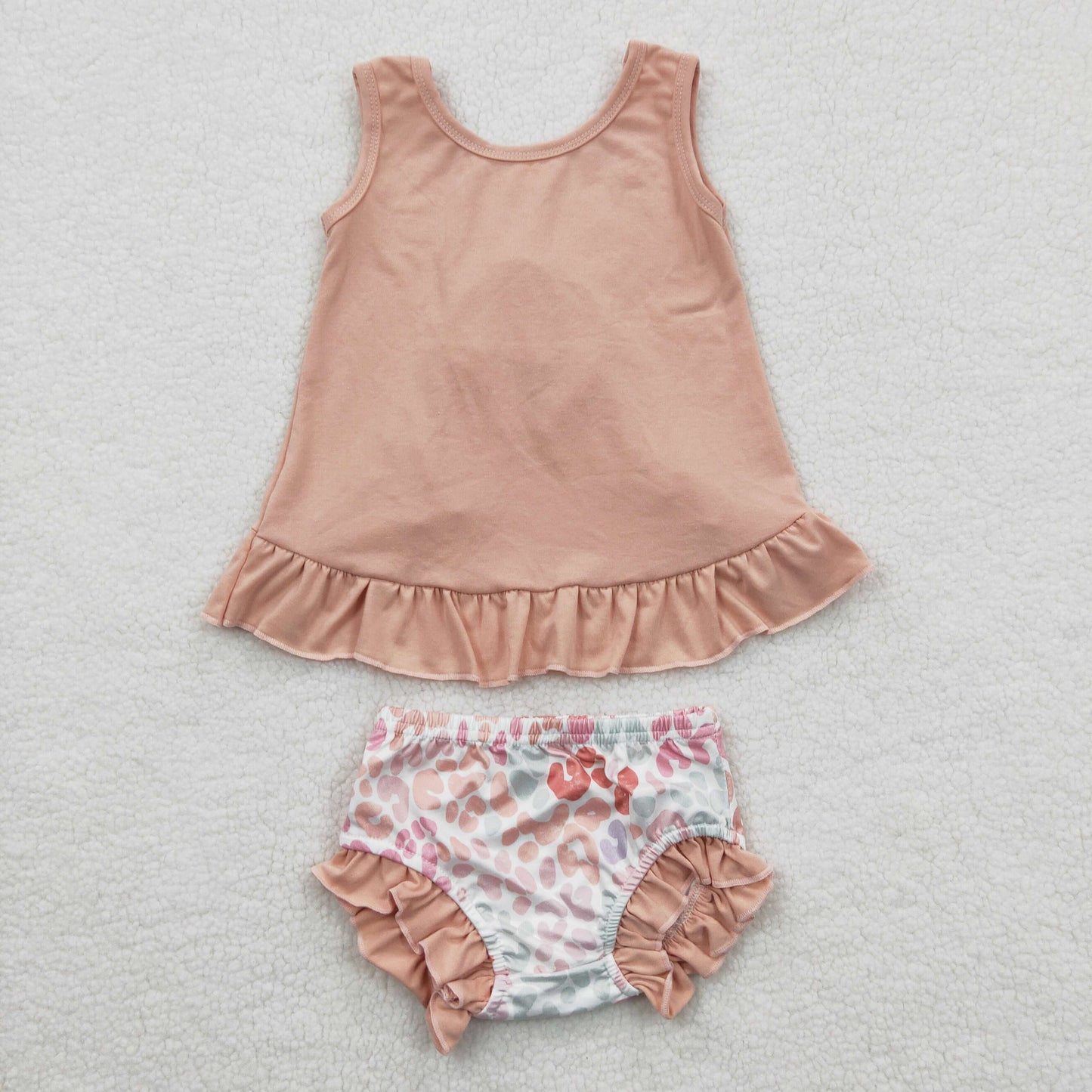 Girls pink top leopard print buimme sets GBO0122